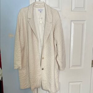 Susan Graver Cream Textured Coat